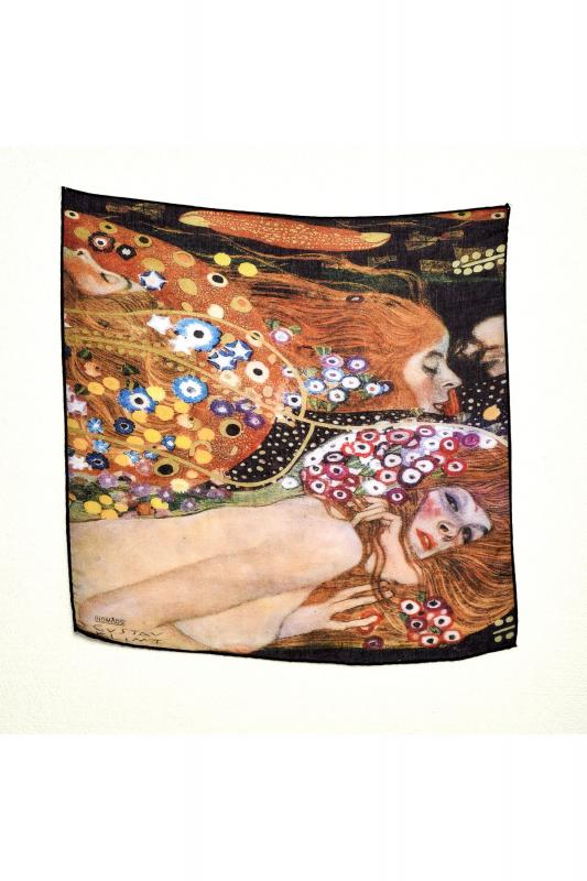 Gustav Klimt Desenli Bandana Fular