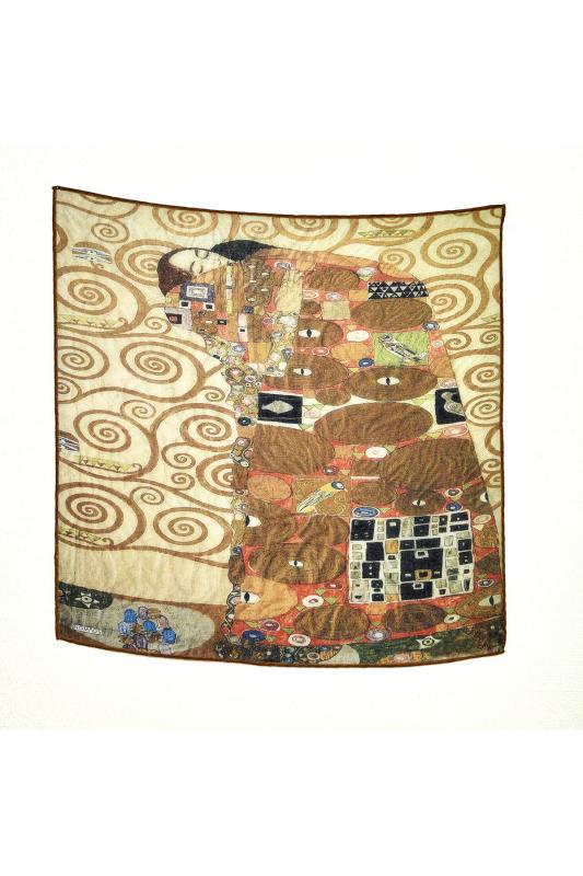 Gustav Klimt Desenli Bandana Fular