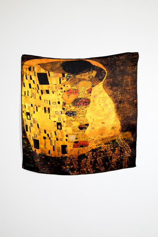 Gustav Klimt Desenli ipek Bandana Fular