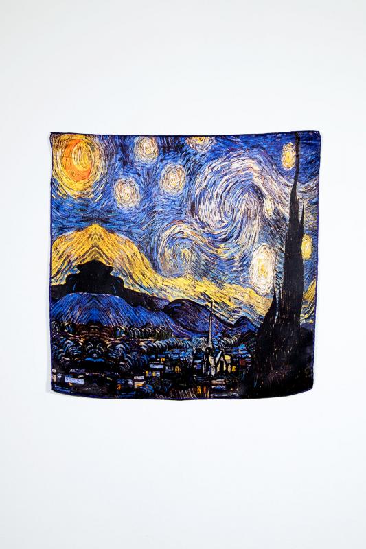 Van Gogh Desenli ipek Bandana Fular